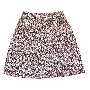 J. Crew Women's Liberty Floral Red White Blue Pleated Skirt Women's Size 4